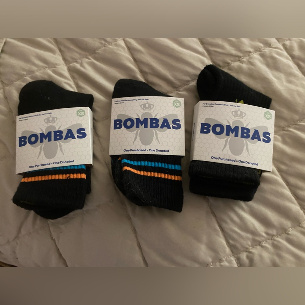 3 Pairs of Bombas  XS
